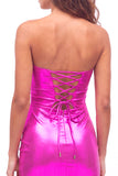 Vestido de regresso a casa dos anos 80 Gold Bodycon Bodycon Keyhole Metalizado com Renda nas Costas
