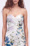 Vestido Curto de Regresso a Casa Curto Bodycon Floral Preto Sweetheart com Renda nas Costas