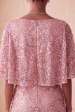 Bodycon cor-de-rosa brilhante, lantejoulas, lantejoulas franzidas, vestido curto de regresso a casa com faixa