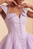 Vestido Curto de Regresso a Casa Verde Verde Mint, Linha em A, com um simples abotoamento e mangas curtas