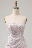 Blush Bodycon Stripless Traceless Lenejoulas Franzidas Vestido Curto de Regresso a Casa