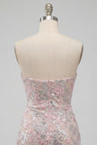 Blush Bodycon Stripless Traceless Lenejoulas Franzidas Vestido Curto de Regresso a Casa