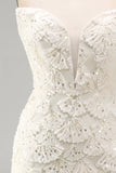 Vestido Bodycon Bodycon Downheart Ivory Sweetheart com lantejoulas