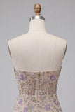 Sweetheart Dusty Sage Bodycon Floral transparente Vestido Curto de Regresso a Casa com Missangas