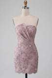 Vestido Curto de Regresso a Casa Curto Curto de Boas-Vindas Bodycon Bodycon Bodycon Pérolas Florais Franzidos e Vestido Curto de Regresso a Casa