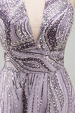 Vestido curto de regresso a casa, decote lilasás e decote lilás sem costas, vestido curto de regresso a casa com lantejoulas