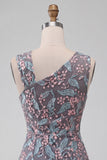 Vestido Curto de Regresso a Casa Preto, Bodycon Floral, Franzido e Bordados