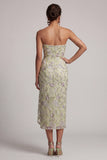 Vestido de mãe da noiva floral Body-Sage Body-Con Lantejoulas, Body-Con Alças,