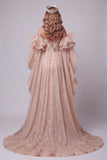 Vestido comprido de concurso com cauda e tremenda Champagne Sweetheart Mermaid Sequins