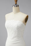 Vestido Mini Chuveiro de Noiva Bodycon Bodycon Branco Sem Alças com renda