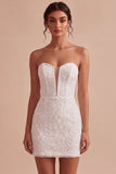 Vestido de duche de noiva Sweetheart White Floral Bodycon