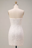 Vestido de duche de noiva Sweetheart White Floral Bodycon