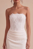 Vestido de Noivado Branco Bodycon Branco com Fenda