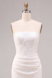 Vestido de Noivado Branco Bodycon Branco com Fenda