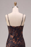 Vestido formal longo floral com gola de sereia preta