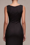 Vestido formal preto sem mangas sem mangas em forma de sereia