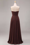 Vestido Formal Longo A-Line Honeyheart Dark Coffee Sweetheart