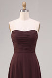 Vestido Formal Longo A-Line Honeyheart Dark Coffee Sweetheart