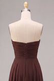 Vestido Formal Longo A-Line Honeyheart Dark Coffee Sweetheart