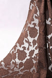 Espartilho Espresso Linha A com gola halter Renda floral, renda floral para trás, vestido longo de dama de honor com fenda