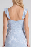 Vestido de dama de honor longo com alça floral Jacquard e abertura