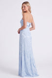 Vestido longo de dama de honor floral sem alças Sage