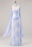 Espartilho sem alças da Mermaid Sage Vestido longo de dama de honor com renda nas costas