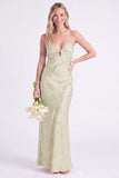 Sereia Narciso Floral com Alças Finghetti Vestido Longo de Dama de Honor