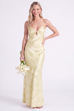 Sereia Narciso Floral com Alças Finghetti Vestido Longo de Dama de Honor