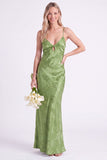 Sereia Narciso Floral com Alças Finghetti Vestido Longo de Dama de Honor