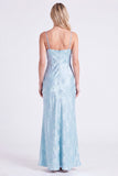 Sereia Narciso Floral com Alças Finghetti Vestido Longo de Dama de Honor