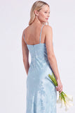 Sereia Narciso Floral com Alças Finghetti Vestido Longo de Dama de Honor