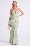 Sereia Narciso Floral com Alças Finghetti Vestido Longo de Dama de Honor