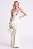 Sereia Narciso Floral com Alças Finghetti Vestido Longo de Dama de Honor