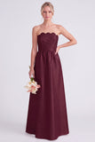 Vestido de dama de honor cor-de-rosa Strapless A-Line