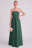 Vestido de dama de honor cor-de-rosa Strapless A-Line
