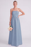 Vestido de dama de honor cor-de-rosa Strapless A-Line