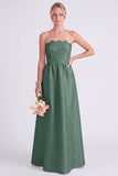 Vestido de dama de honor cor-de-rosa Strapless A-Line