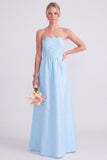Vestido de dama de honor cor-de-rosa Strapless A-Line