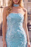 Vestido Curto de Homecoming com Lantejoulas Dourado Sem Alças Bodycon, Com Renda nas Costas