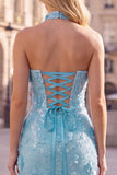 Vestido Curto de Homecoming com Lantejoulas Dourado Sem Alças Bodycon, Com Renda nas Costas