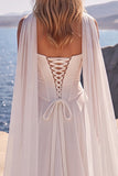 Vestido de noiva longo Corset Basco de cintura basca branco sem alças