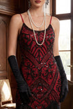 Vestido Bodycon Midi dos anos 1920 com Lantejoulas Brilhantes e Bainha Franja