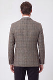 Blazer masculino de lapela com entalhe de café