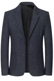 Jaqueta Blazer de Baile de Baile de Finalistas com Lapela Azul-Marinho com Escotadura