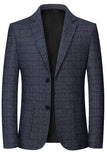 Jaqueta Blazer de Baile de Baile de Finalistas com Lapela Azul-Marinho com Escotadura