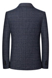 Jaqueta Blazer de Baile de Baile de Finalistas com Lapela Azul-Marinho com Escotadura