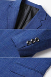 Blazer Azul de Homem com Lapela de Entalhe Simples