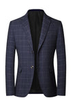 Blazer Azul de Homem com Lapela de Entalhe Simples