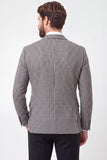 Blazer Masculino Preto de Peito Duplo Notched Lapela